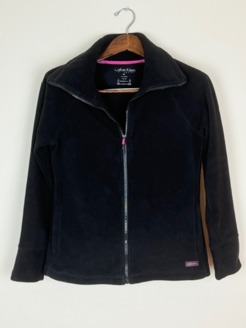 Calvin Klein Performance Quick Dry Fleece Jacket Black Small Activewear